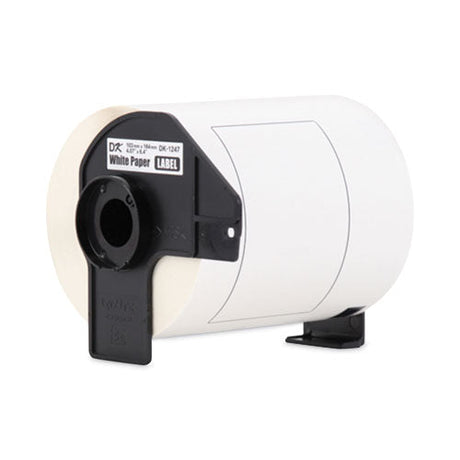 BROTHER BROTHER  Label Tape, 4.07" x 6.4", Black on White, 180 Labels/Roll - DK1247