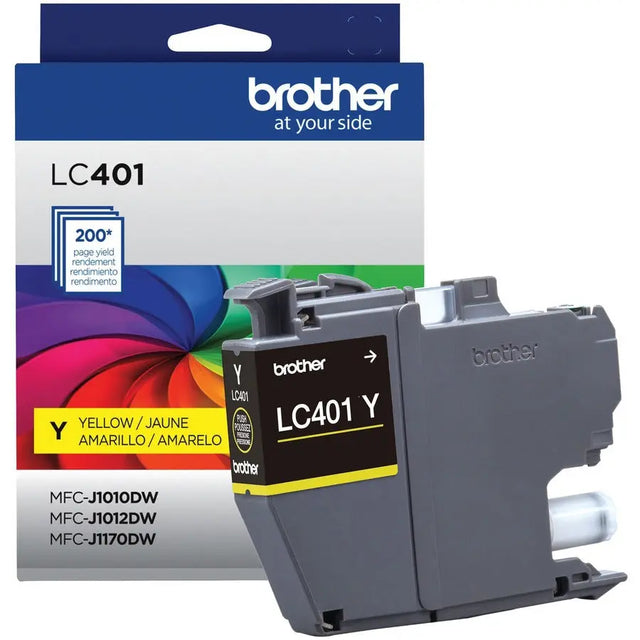 BROTHER Brother LC401YS Original Ink Cartridge - Single Pack - Yellow - Inkjet - Standard Yield - 200 Pages - 1 Pack - LC401YS