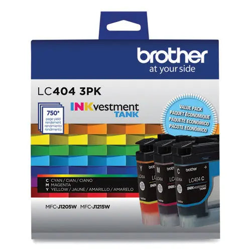 BROTHER BROTHER LC4043PK INKvestment Ink, 750 Page-Yield, Cyan/Magenta/Yellow, 3/Pack - LC4043PKS