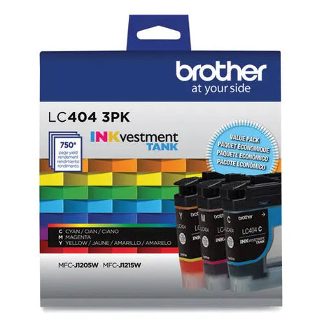 BROTHER BROTHER LC4043PK INKvestment Ink, 750 Page-Yield, Cyan/Magenta/Yellow, 3/Pack - LC4043PKS