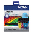 BROTHER BROTHER LC4063PK INKvestment Ink, 1,500 Page-Yield, Cyan/Magenta/Yellow, 3 Pack - LC4063PKS