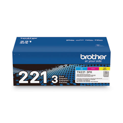BROTHER BROTHER TN2213PK Toner, 1,400 Page-Yield, Cyan/Magenta/Yellow - TN2213PK