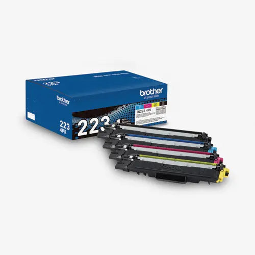 BROTHER BROTHER TN2234PK Toner, 1,400/1,300 Page-Yield, Black/Cyan/Magenta/Yellow - TN2234PK