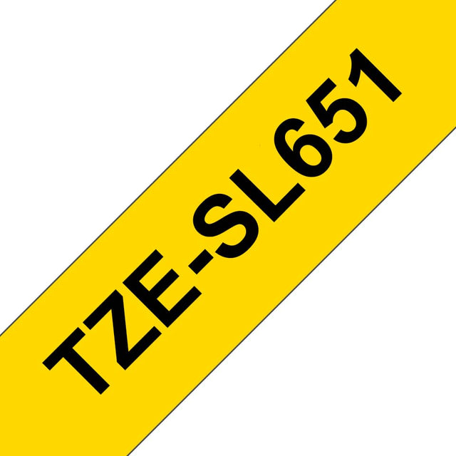 BROTHER Paper/Labels/Transparencies/Pl Brother Printable Height, Black Ink on Yellow Self-Laminating Label (0.94" x 26.2') (0.37") - TZESL651