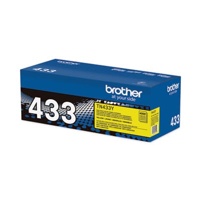BROTHER Printer Consumables TN433Y High-Yield Toner, 4,000 Page-Yield, Yellow - TN433Y