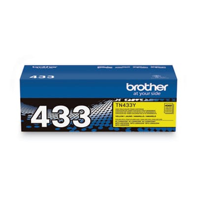 BROTHER Printer Consumables TN433Y High-Yield Toner, 4,000 Page-Yield, Yellow - TN433Y