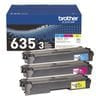 BROTHER Printer Consumables TN635 Toner, 1,800 Page-Yield, Cyan/Magenta/Yellow, 3/Pack - TN6353PK