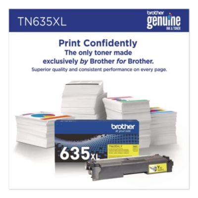 BROTHER Printer Consumables TN635XL High-Yield Toner, 4,500 Page-Yield, Yellow - TN635XLY