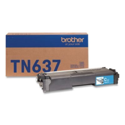 BROTHER Printer Consumables TN637 Ultra High-Yield Toner, 10,000 Page-Yield, Cyan - TN637C