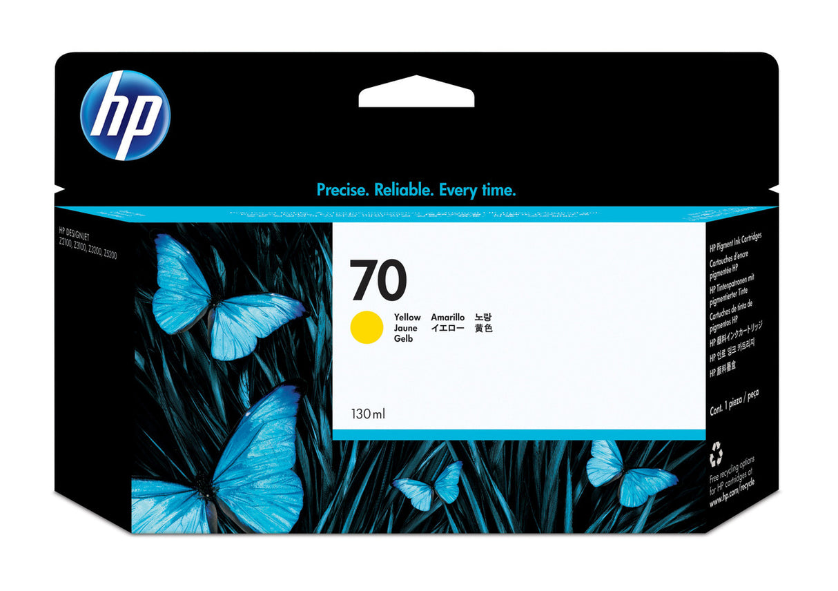 HP 70 130-ml Yellow DesignJet Ink Cartridge C9454A