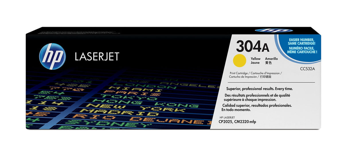 HP 304A Yellow Original LaserJet Toner Cartridge CC532A