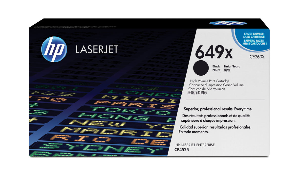 HP 649X High Yield Black Original LaserJet Toner Cartridge CE260X