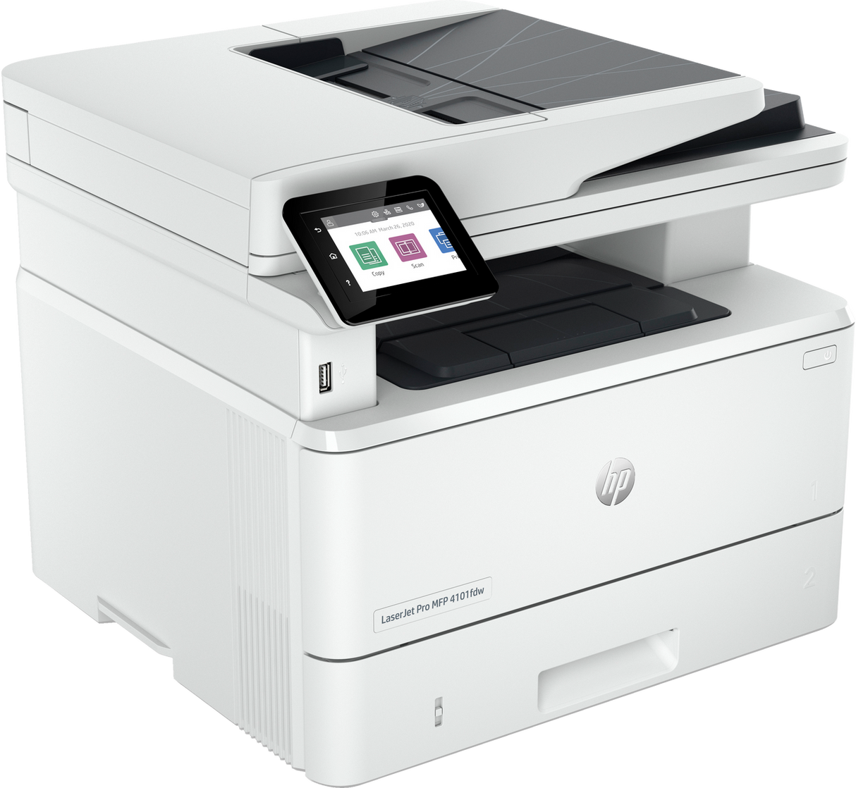 HP LaserJet Pro MFP 4101fdw Printer, Black and white, Printer for Small medium business, Print, copy, scan, fax, Wireless; HP Instant Ink eligible; Print from phone or tablet; Automatic document feeder 2Z619F#BGJ