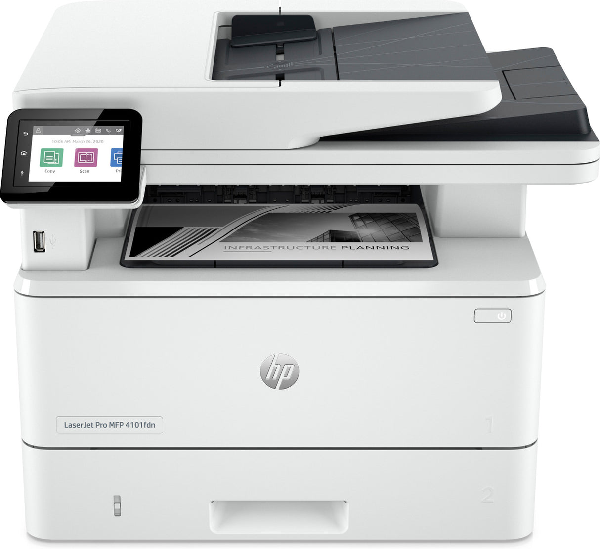 HP LaserJet Pro MFP 4101fdn Printer, Black and white, Printer for Small medium business, Print, copy, scan, fax, HP Instant Ink eligible; Print from phone or tablet; Automatic document feeder; Two-sided printing 2Z618F#BGJ