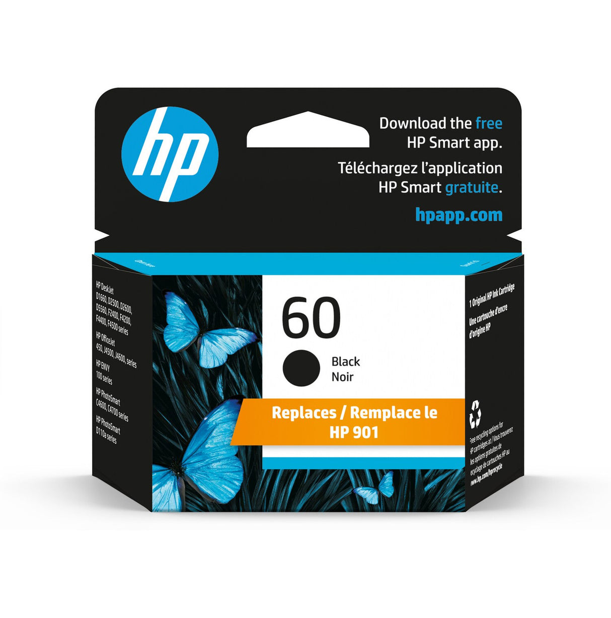 HP 60 Black Original Ink Cartridge CC640WN#140