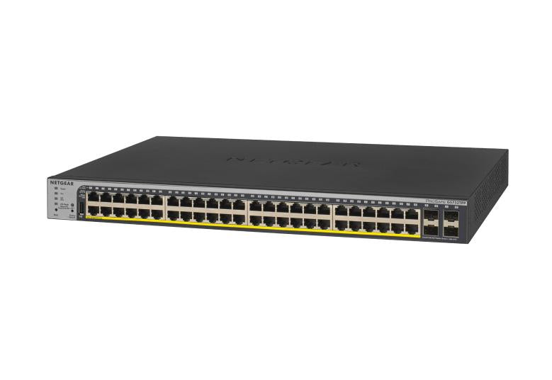 NETGEAR GS752TPP Managed L2/L3/L4 Gigabit Ethernet (10/100/1000) Power over Ethernet (PoE) 1U Black - GS752TPP-300NAS