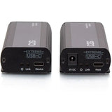C2G C2G 1-Port USB-C Extender Transmitter to Receiver Kit - 5Gbps Plenum Rated - 1 x Network (RJ-45) - 1 x USB - 32.80 ft Extended Range - Black - C2G54279
