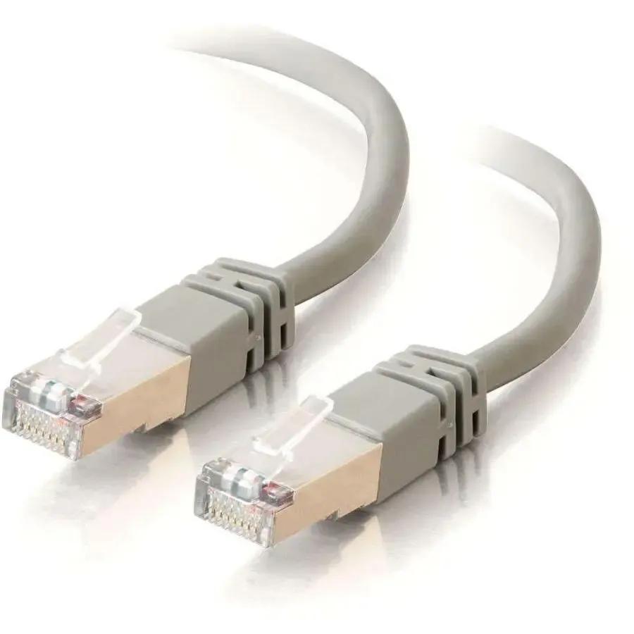 C2G C2G-10ft Cat5e Molded Shielded (STP) Network Patch Cable - Gray - Category 5e for Network Device - RJ-45 Male - RJ-45 Male - Shielded - 10ft - Gray - 27255