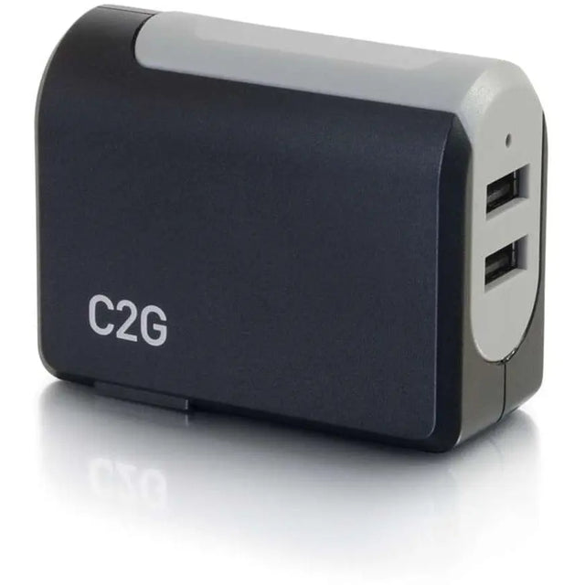 C2G C2G 2-Port USB Wall Charger - AC Power Adapter - 120 V AC, 230 V AC Input - 4.9 V DC/4.80 A, 5.3 V DC, 4.8 V DC Output - 20276