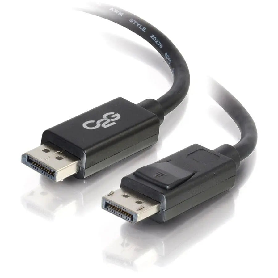 C2G 35ft 8K DisplayPort Cable with Latches - M/M - DisplayPort 4K to 8K Cable for Notebook, Monitor, Audio/Video Device - 35 ft - DisplayPort Male Digital Audio/Video - Black - 54405 C2G