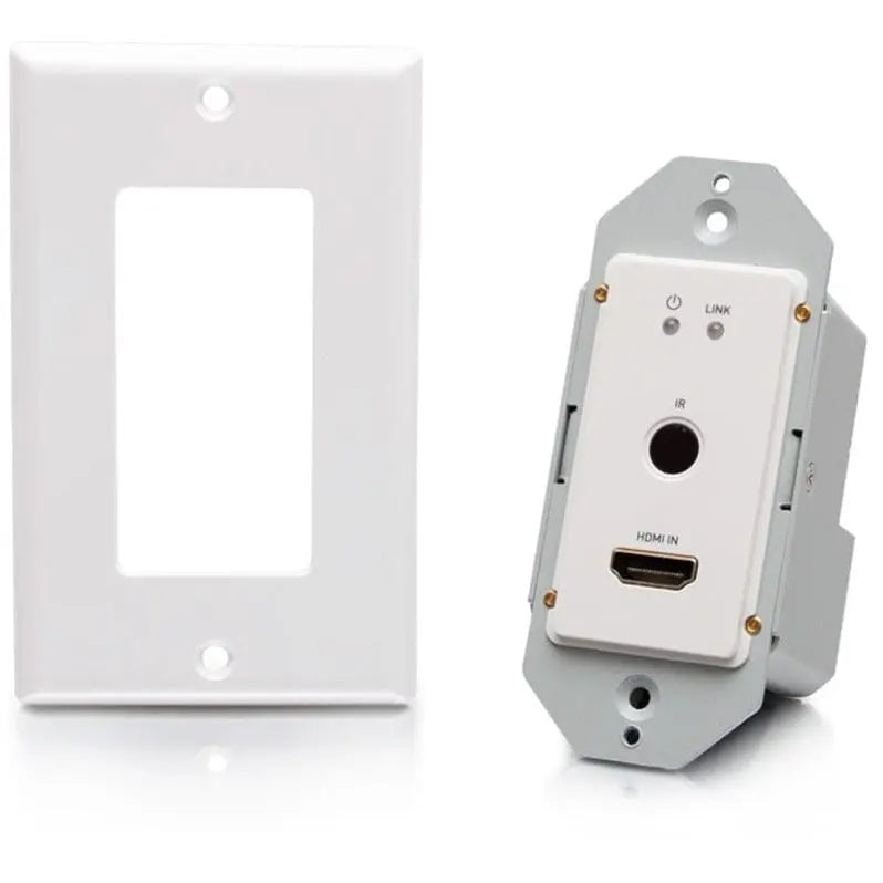 C2G C2G 4K HDMI HDBaseT + RS232 and IR Single Gang Wall Plate Transmitter - 1 Input Device - 230 ft Range - 1 x Network (RJ-45) - 1 x HDMI In - 4K UHD - Twisted Pair - Category 7 - Wall Plate - C2G30021
