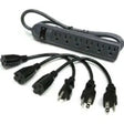 C2G C2G 6-Outlet Surge Suppressor with (3) 1ft Outlet Saver Power Extension Cords - Receptacles: 6 x NEMA 5-15R - 270J - 39995