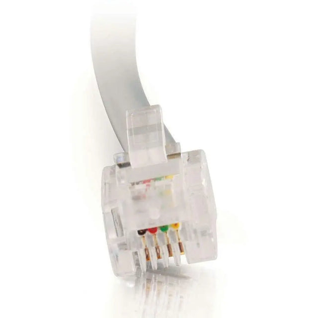 C2G C2G 7ft RJ11 Modular Telephone Cable - RJ-11 Male - RJ-11 Male - 7ft - Silver - 02970