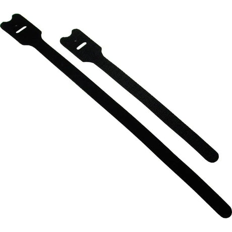 C2G C2G 8in Screw-mountable Hook-and-Loop Cable Ties - 10pk - Cable Tie - Black - 10 Pack - 29850