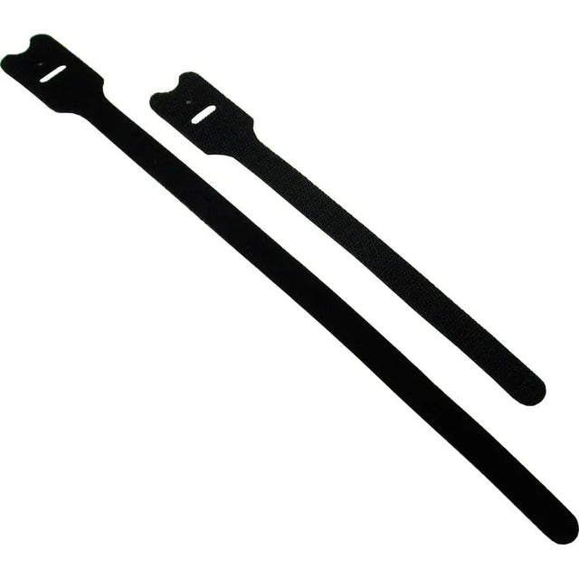 C2G C2G 8in Screw-mountable Hook-and-Loop Cable Ties - 10pk - Cable Tie - Black - 10 Pack - 29850