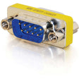 C2G C2G DB9 M/M Mini Gender Changer (Coupler) - 1 Pack - 1 x 9-pin DB-9 Serial Male - 1 x 9-pin DB-9 Serial Male - Silver, Yellow - 02782
