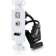 C2G C2G Decorative HDMI Wall Plate with USB and 3.5mm White - White - Polyvinyl Chloride (PVC) - 1 x HDMI Port(s) - 1 x Mini-phone Port(s) - 39873