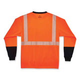 C2G C2G GloWear 8281BK Class 2 Long Sleeve Shirt with Black Bottom, Polyester, 5X-Large, Orange - 22689