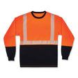 C2G C2G GloWear 8281BK Class 2 Long Sleeve Shirt with Black Bottom, Polyester, Medium, Orange - 22683