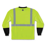 C2G C2G GloWear 8291BK Type R Class 2 Black Front Long Sleeve T-Shirt, Polyester, 3X-Large, Lime - 22707