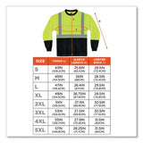 C2G C2G GloWear 8291BK Type R Class 2 Black Front Long Sleeve T-Shirt, Polyester, 3X-Large, Lime - 22707