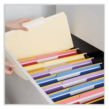 C2G C2G Interior File Folders, 1/3-Cut Tabs: Assorted, Legal Size, 9.5-pt Manila, 100/Box - 15213