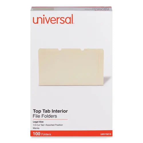 C2G C2G Interior File Folders, 1/3-Cut Tabs: Assorted, Legal Size, 9.5-pt Manila, 100/Box - 15213