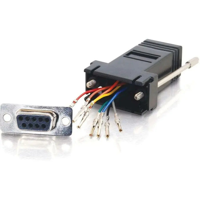 C2G C2G RJ45 to DB9 Female Modular Adapter - Black - 1 Pack - 1 x RJ-45 - 1 x DB-9 Female - Black - 02943