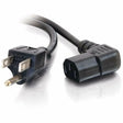 C2G C2G Universal Power Cord - Right Angle - 18 AWG - NEMA 5-15P to IEC320C13R - 6ft 18 AWG Universal Right Angle Power Cord (NEMA 5-15P to IEC320C13R) (TAA Compliant) - 03152