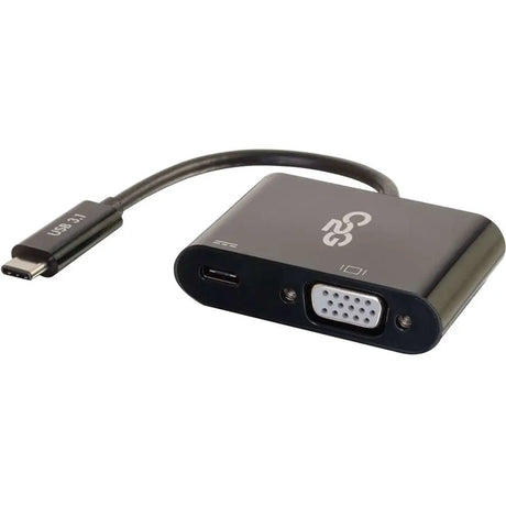C2G C2G USB C to VGA Adapter with Power Delivery - Deliver Video content to a VGA equipped display from a USB-C device while simultaneously charging the device - 29533