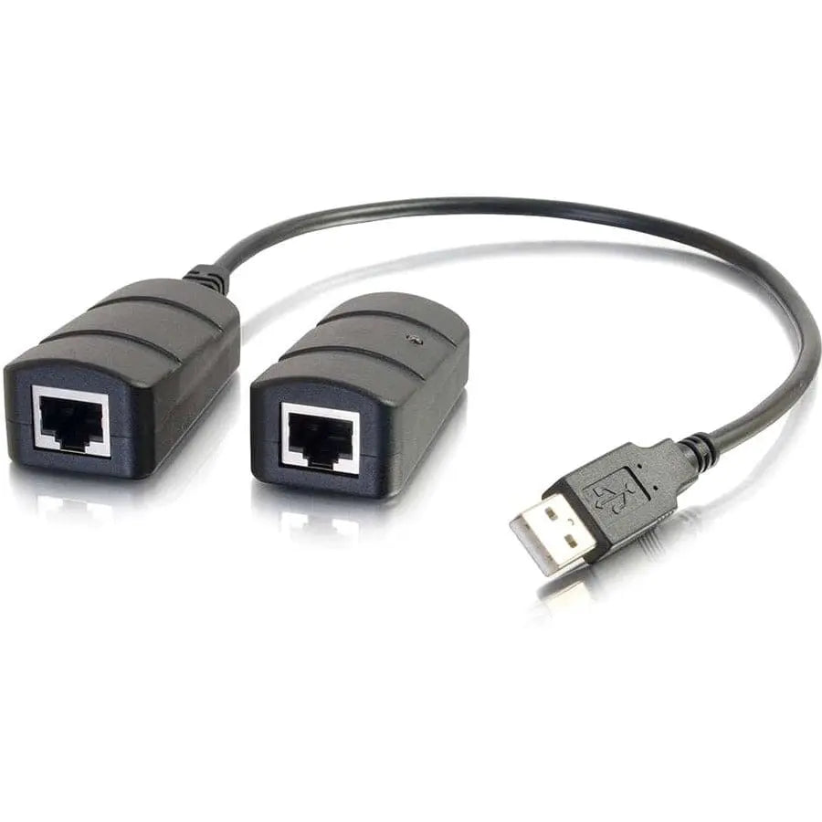 C2G USB Over Cat5/Cat6 Extender - USB Extender - Up to 150ft - 1 x Network (RJ-45) - 1 x USB - 150 ft Extended Range - ABS - Black - 54284 C2G