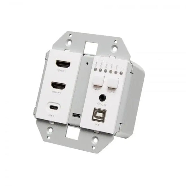 C2G C2G Video Extender Transmitter - 2 Input Device - 230 ft Range - 1 x Network (RJ-45) - 3 x USB - 2 x HDMI In - 4K UHD - Wall Plate - C2G30019