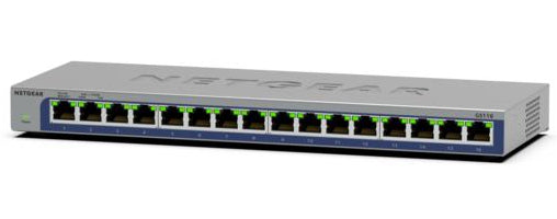 NETGEAR GS116-300NAS network switch Unmanaged L2 Gigabit Ethernet (10/100/1000) Black - GS116-300NAS