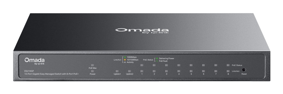 TP-Link Omada ES210GP network switch Managed L2 Gigabit Ethernet (10/100/1000) Power over Ethernet (PoE) DIN rail Black - ES210GP