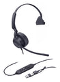Black headset with USB cable on a white background