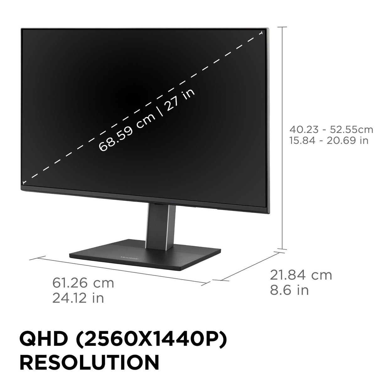 Viewsonic VG Series VG2758-2K computer monitor 68.6 cm (27") 2560 x 1440 pixels Quad HD LED Black - VG2758-2K