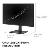 Viewsonic VG Series VG2758-2K computer monitor 68.6 cm (27") 2560 x 1440 pixels Quad HD LED Black - VG2758-2K