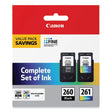 CANON CANON  (CL-261/PG-260) Ink, Black/Color - 3725C006