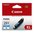 CANON CANON  (CLI-251XL) ChromaLife100+ High-Yield Ink, 695 Page-Yield, Cyan - 6449B001