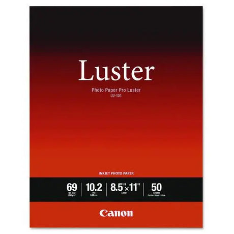 CANON CANON PRO Luster Inkjet Photo Paper, 10.2 mil, 8.5 x 11, Luster White, 50/Pack - 6211B004